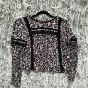 Floral Black and Pink Women's Top